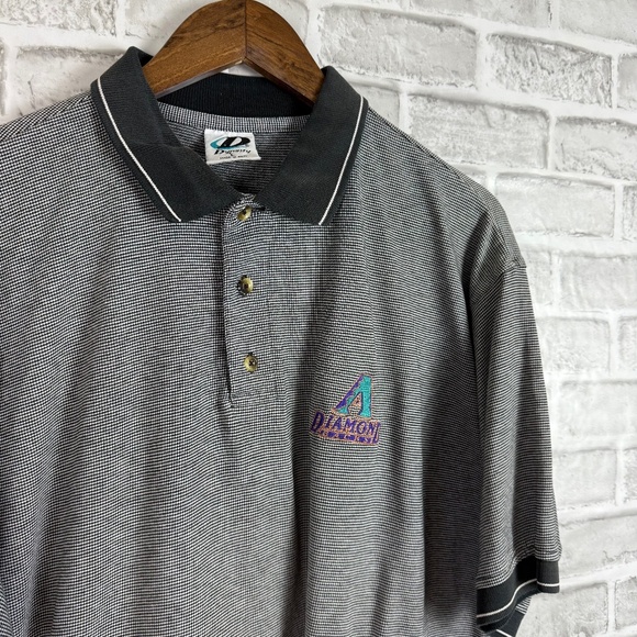 Arizona Diamondbacks VTG 90s Poly Blend Casual Polo Shirt Mens LARGE - Picture 1 of 7